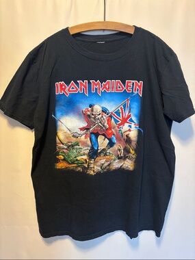 Iron Maiden Tee with the Trooper graphic- Black